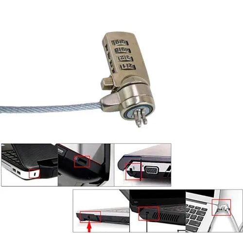 Trava De Segurança Notebook Pc Com Senha Cabo De Aço - Foto 3