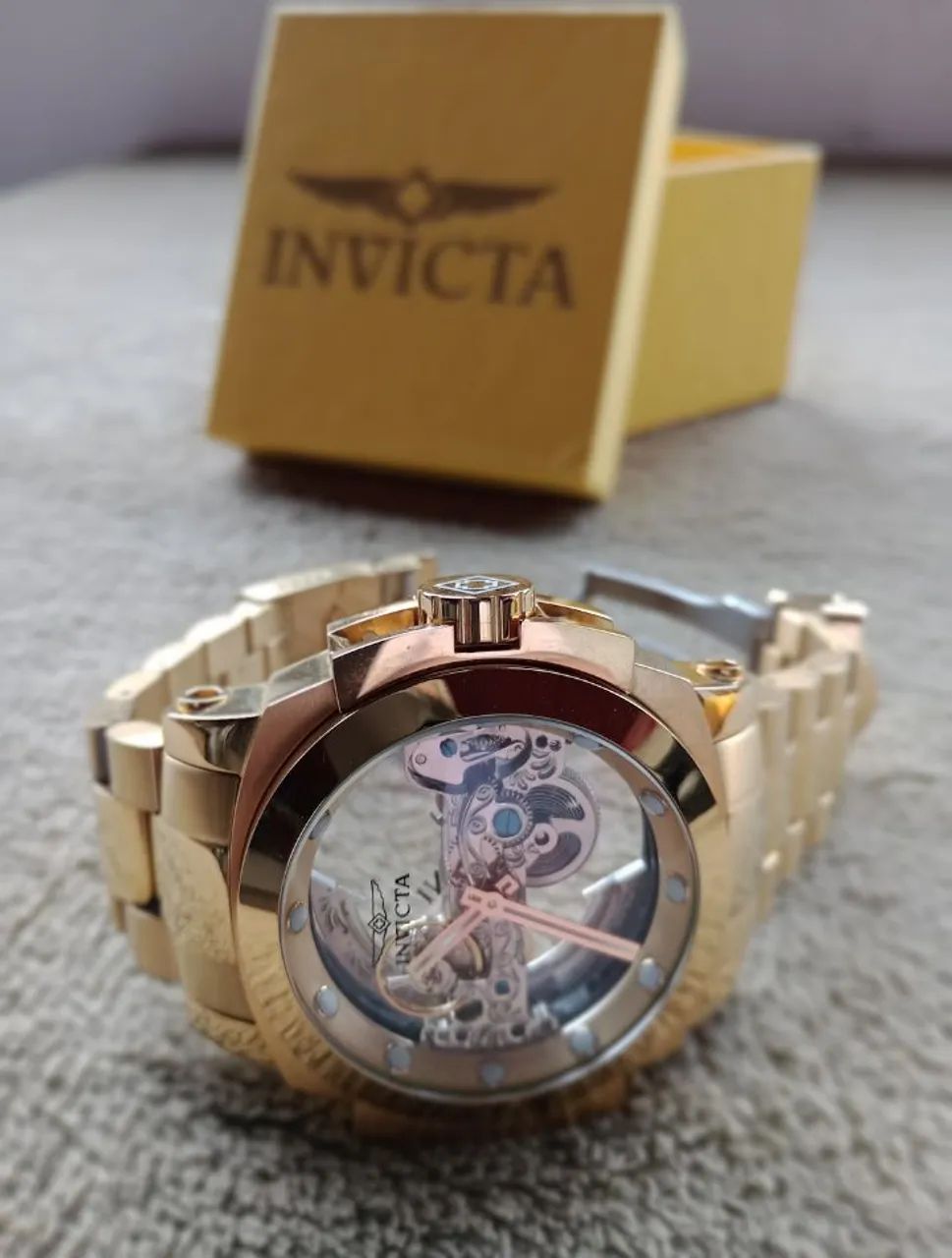 Relógio Invicta Masculino Dourado Automático