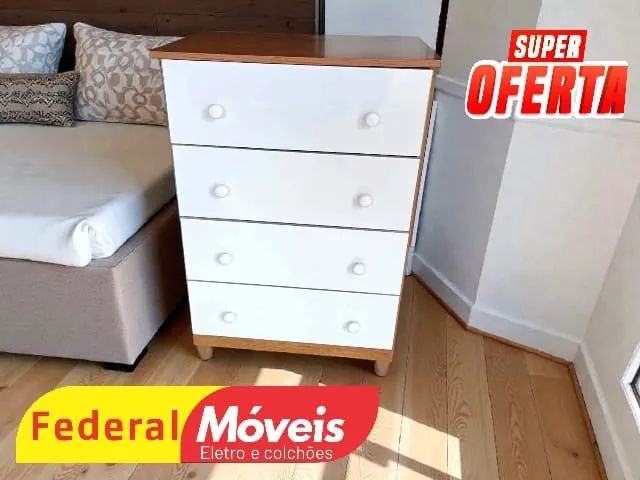 Comoda 4 GAVETAS OFF WHITE (A PRONTA ENTREGA)