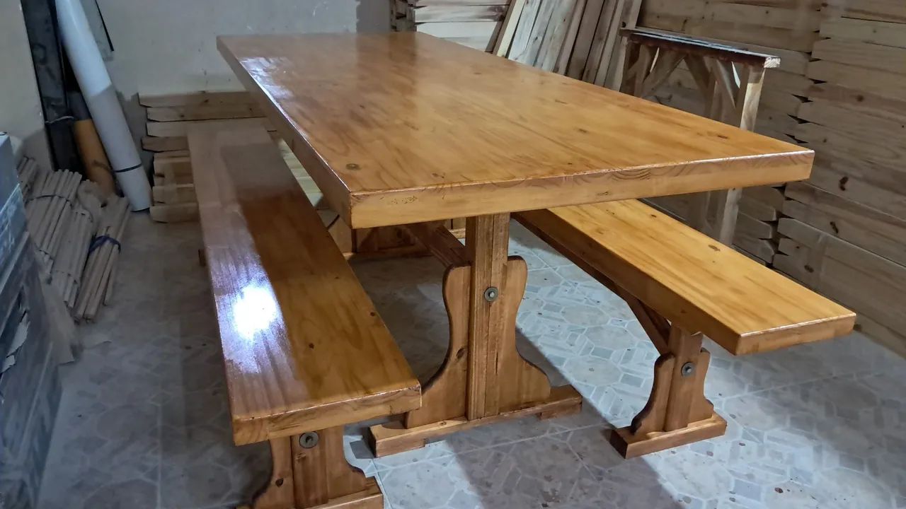Mesa madeira maciça rústica  - Foto 4