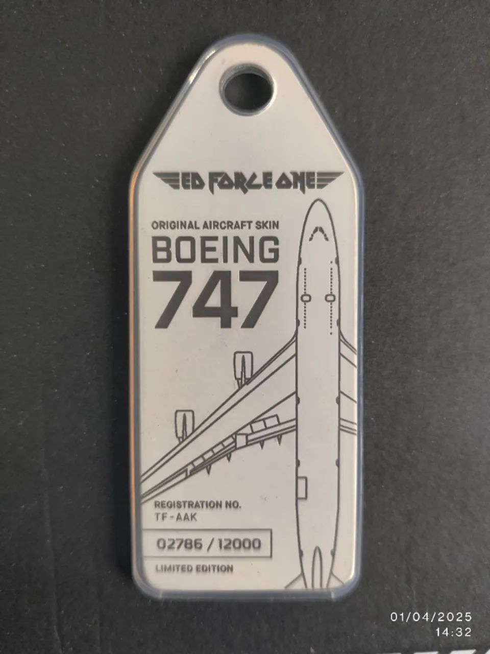 「Ed Force One」 Aviationtag ボーイング747-400 ED FORCE ONE ] - Tags de metal retiradas da fuselagem - IRON