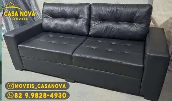 Sofá de Courino 4 Lugares - Casa Nova Móveis