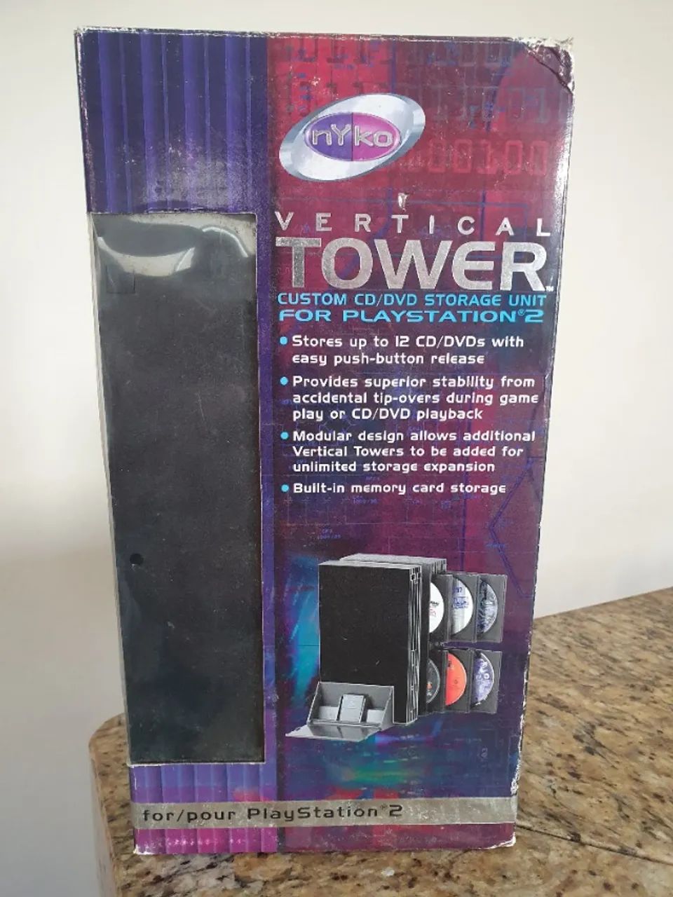 SUPORTE VERTICAL PARA PS2 FAT COM CASE PARA JOGOS - Foto 3