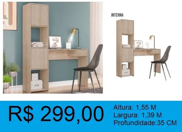 Escrivaninha com Multi uso - Entrega e montagem gratis