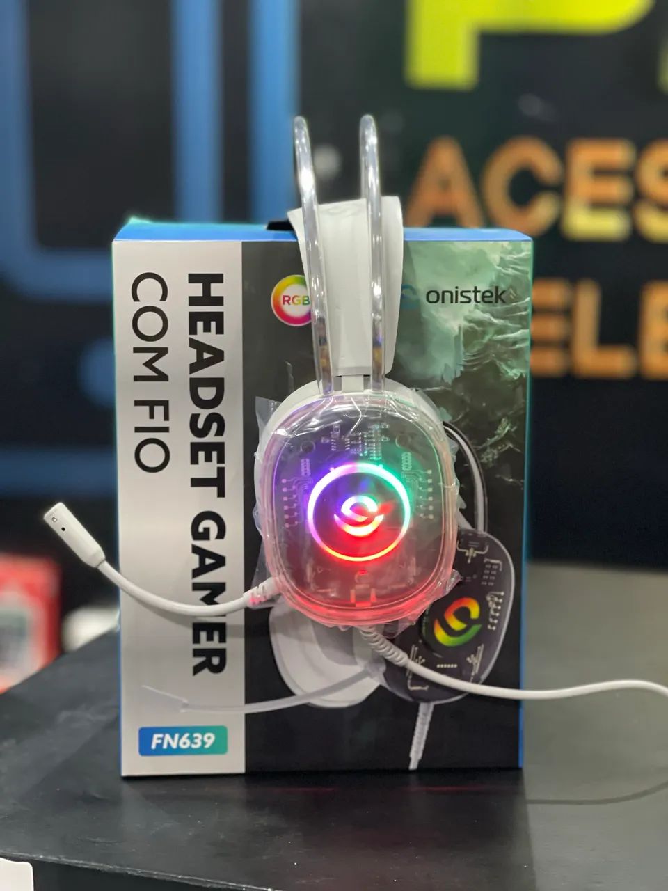 Headset Gamer RGB Com Fio Onistek FN639 - Foto 4