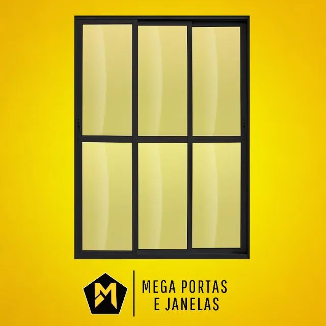 Porta Sacada Três Folhas Alumínio Preto