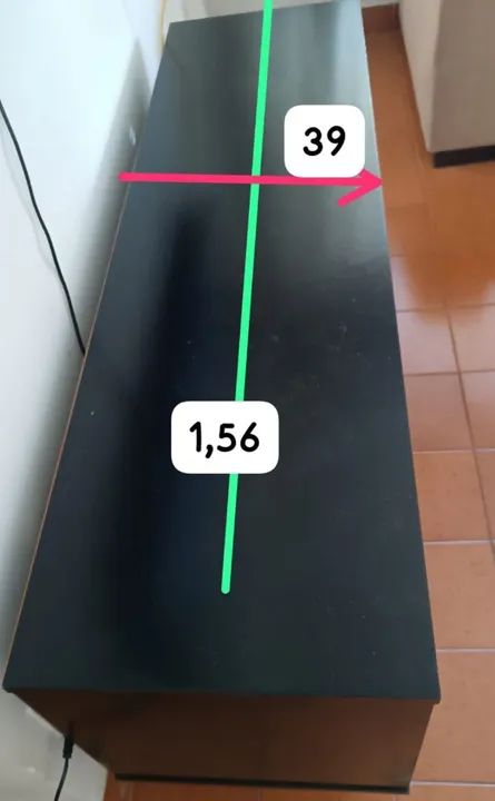 Rack de TV Preto 1,56m x 0,39m