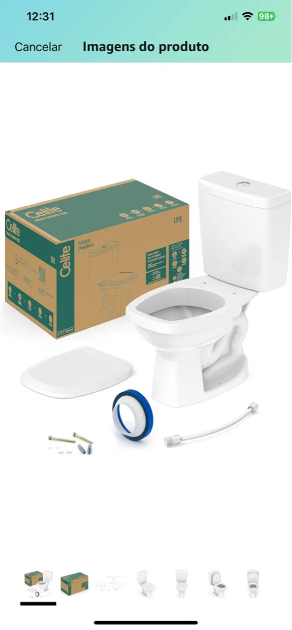 Vaso sanitário monobloco COMPLETO celite