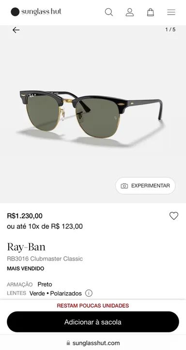 Óculos Ray Ban Clubmaster Classic Polarizado ORIGINAL - Foto 4