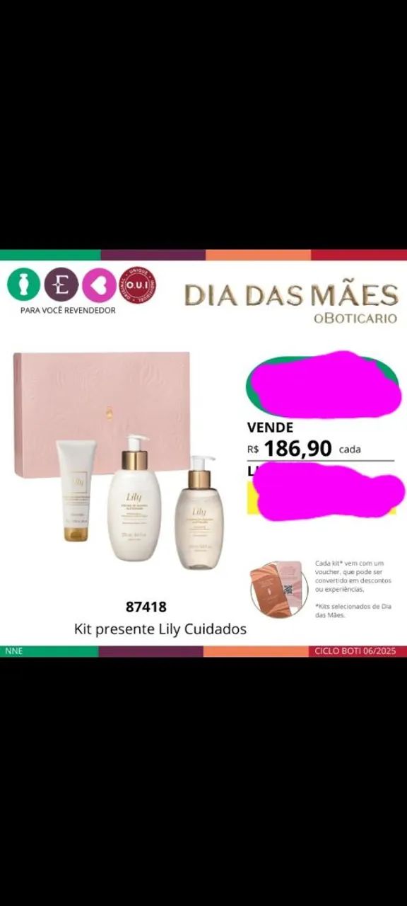 Kit Presente Lily Cuidados - Dia das Mães
