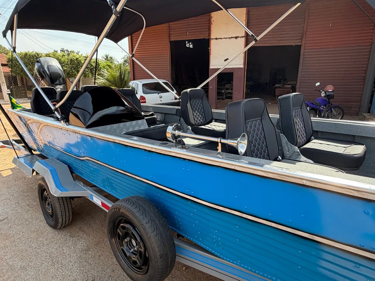 Canoa Barco Lancha alumínio 6 metros Tuiuiu Nautica - Foto 2