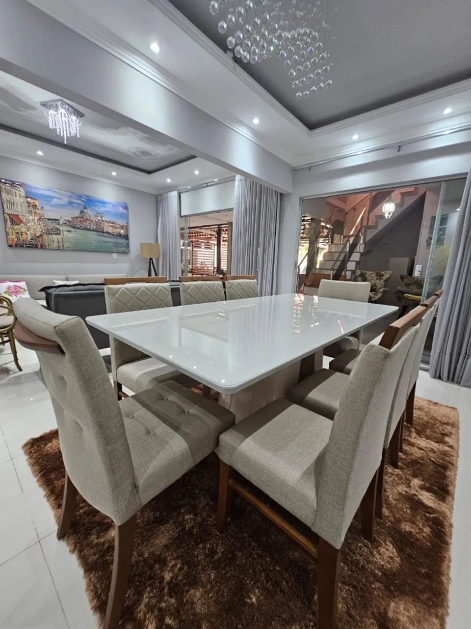 Mesa de Jantar Elegante com 8 Lugares de madeira  - Foto 2