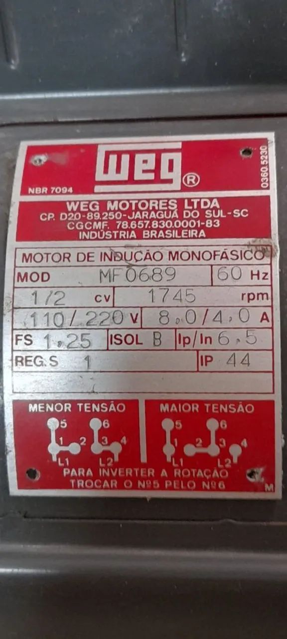Motor WEG monofásico para máquina de costura - Foto 5