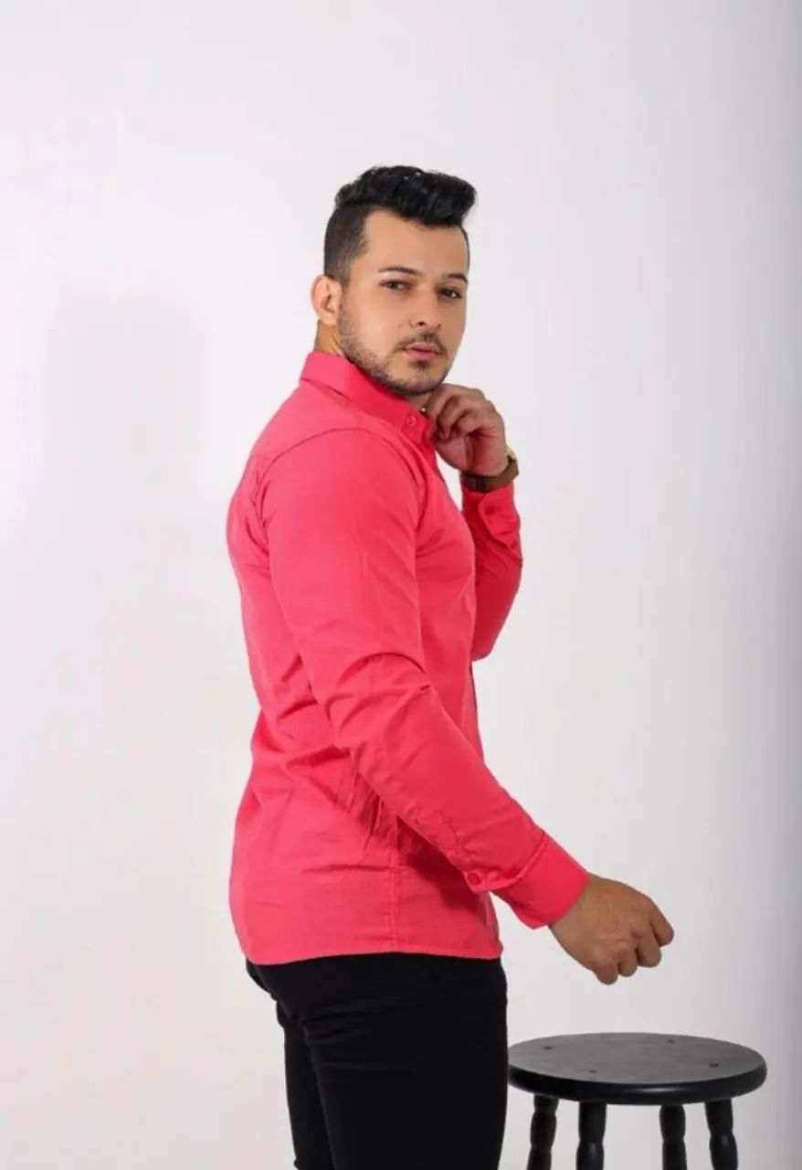 Camisa Social Rosa  ( P )