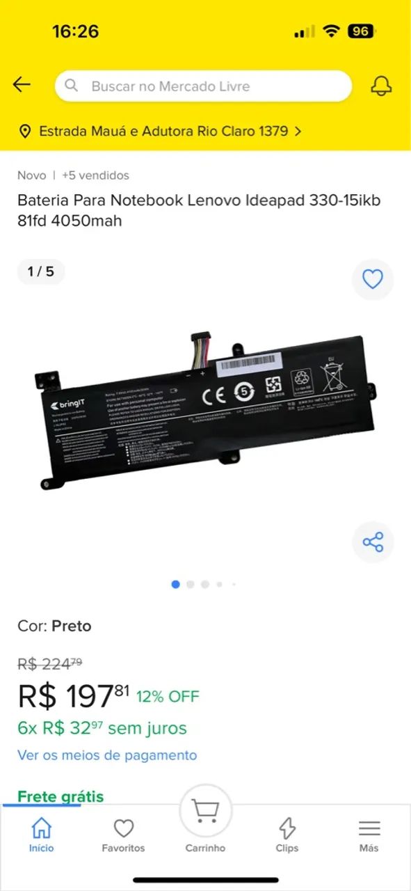Bateria Para Notebook Lenovo Ideapad 330-15ikb