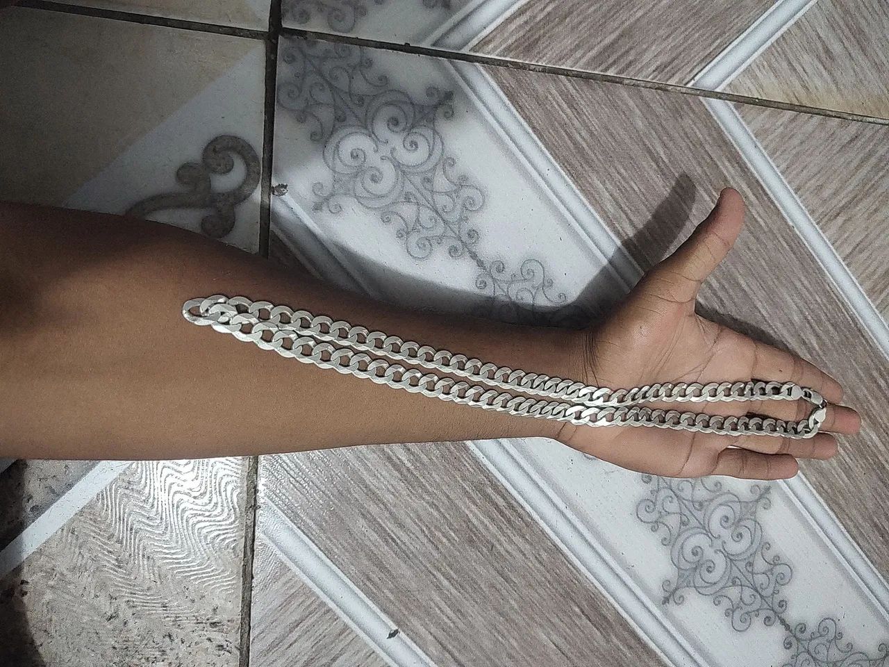 Corrente de prata 10mm e 80cm - Foto 3