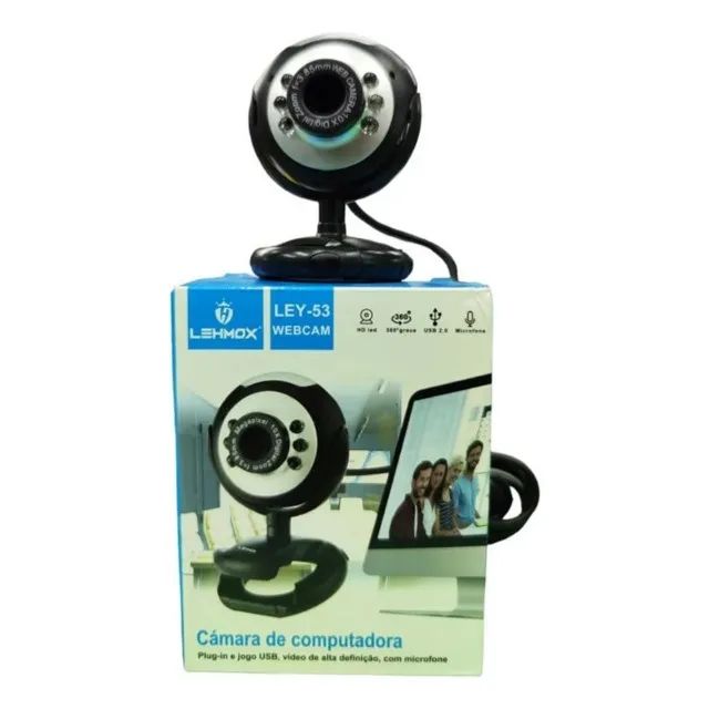Webcam Lehmox Ley-53 Luz Led 360°g Hd 720p Usb Microfone - Foto 2