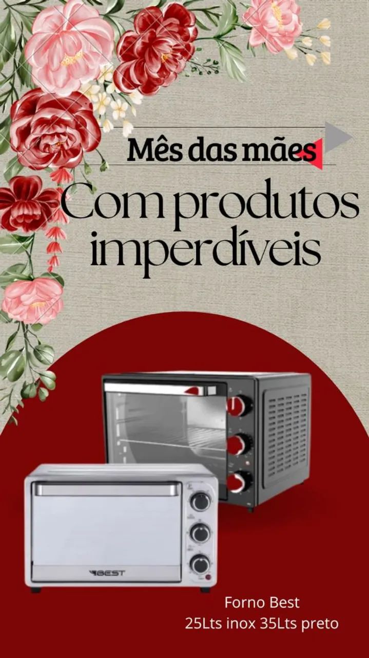 Forno Elétrico Best 25Lts Inox ou 35Lts Normal