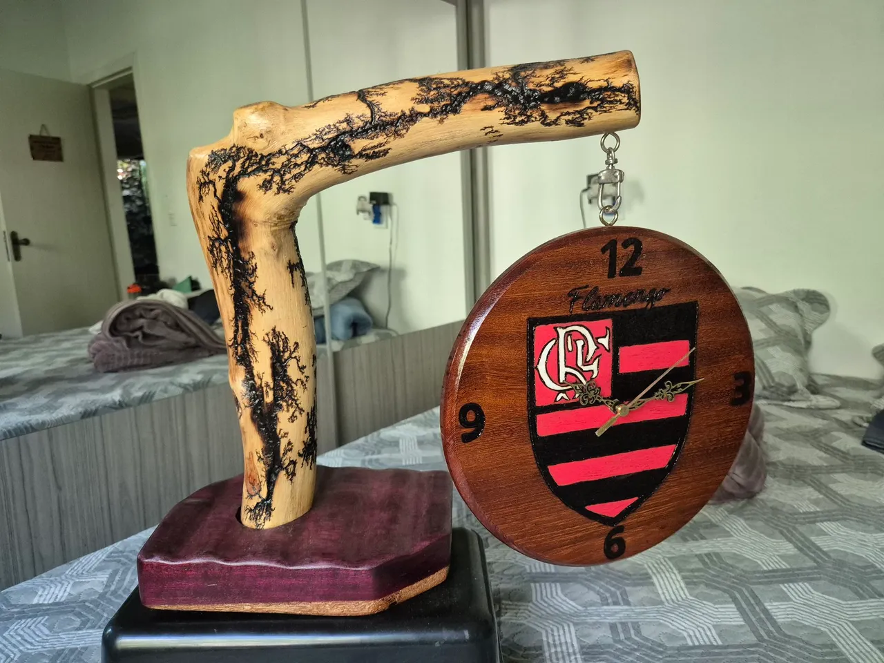 Relógio de Mesa Artesanal Flamengo