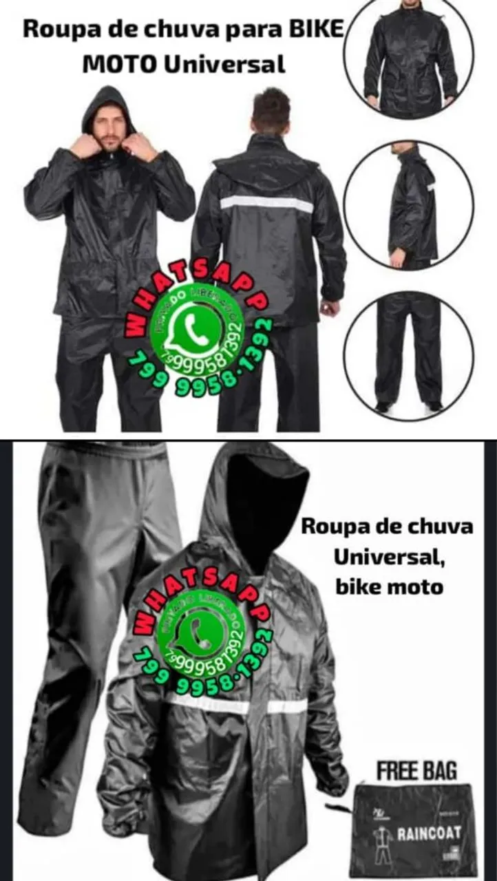 Roupa de chuva para BIKE/MOTO Universal - Promoção!