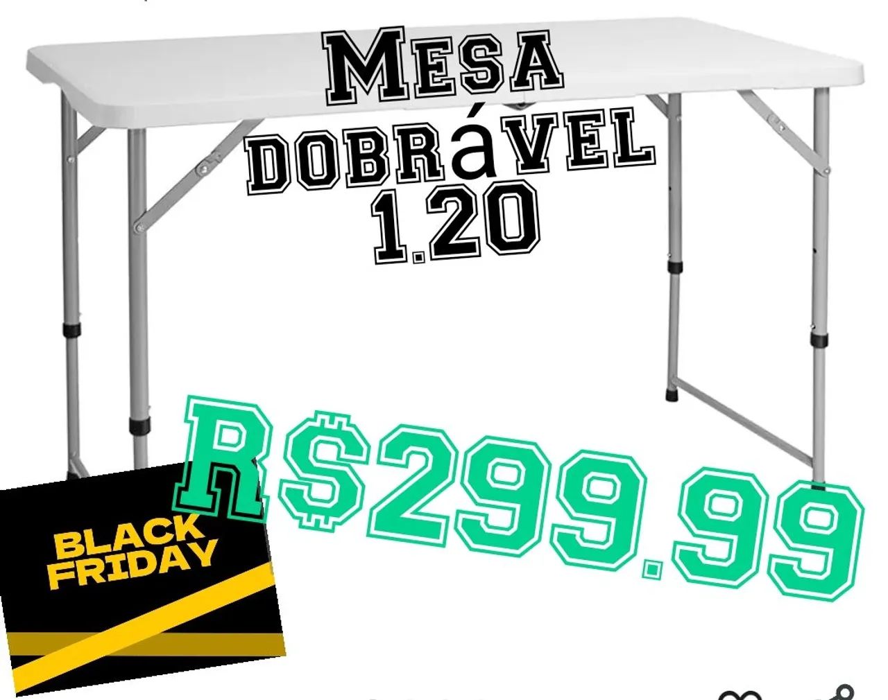 Mesa dobrável 1.20 mt - Foto 3