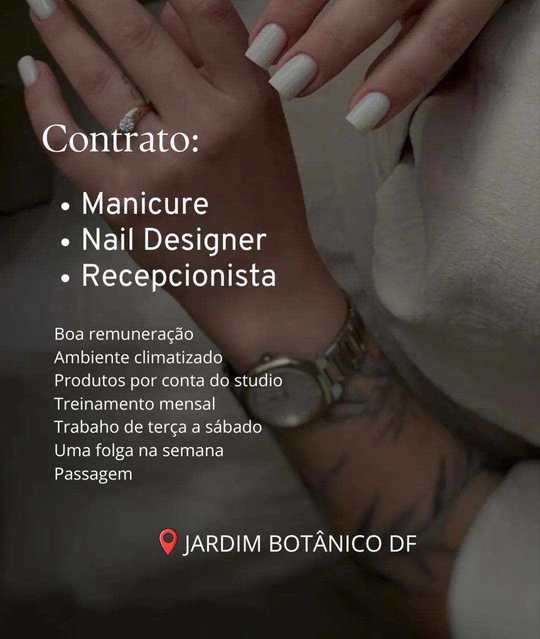 Manicure, Nail designer e recepcionista 