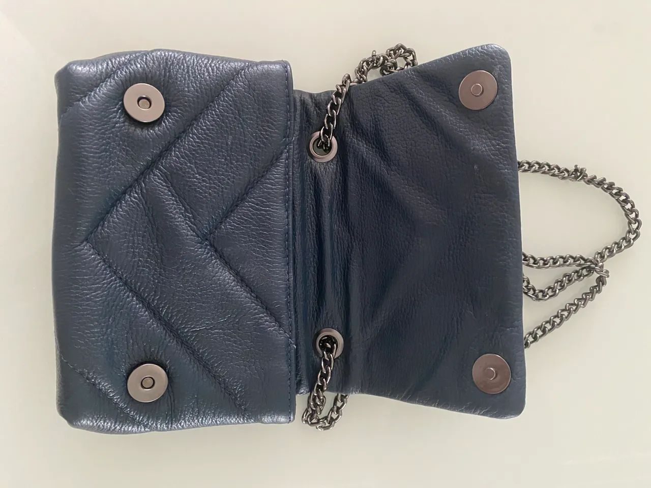 Bolsa Couro azul marinho  - Foto 2