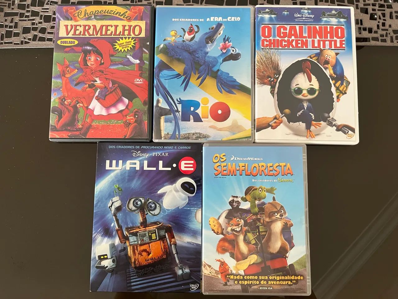 5 filmes infantis seminovos DVD