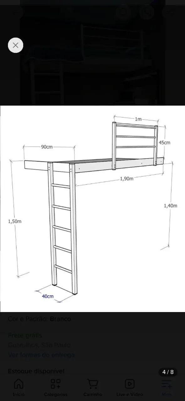 Cama suspensa nova na caixa - Foto 2