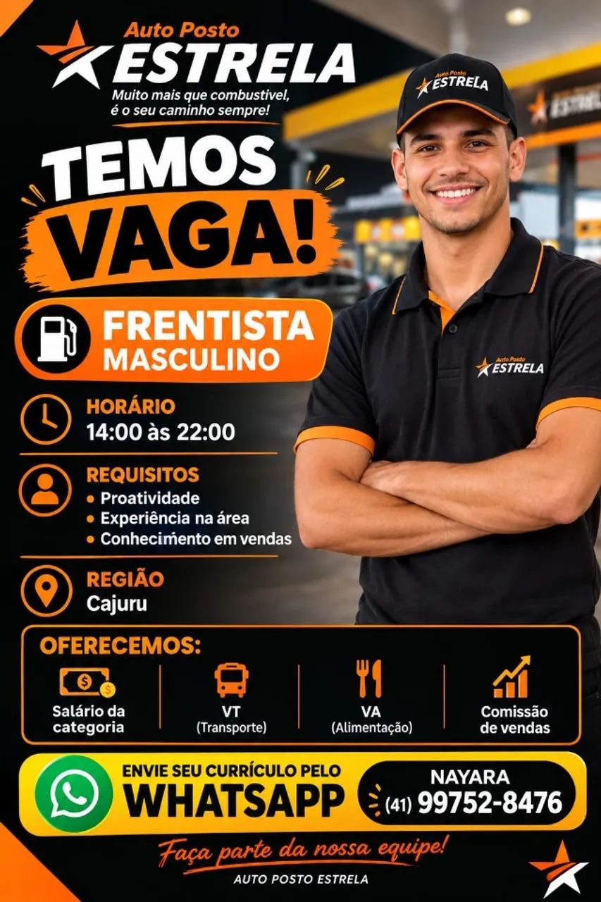 Vagas disponível- Posto Estrela  