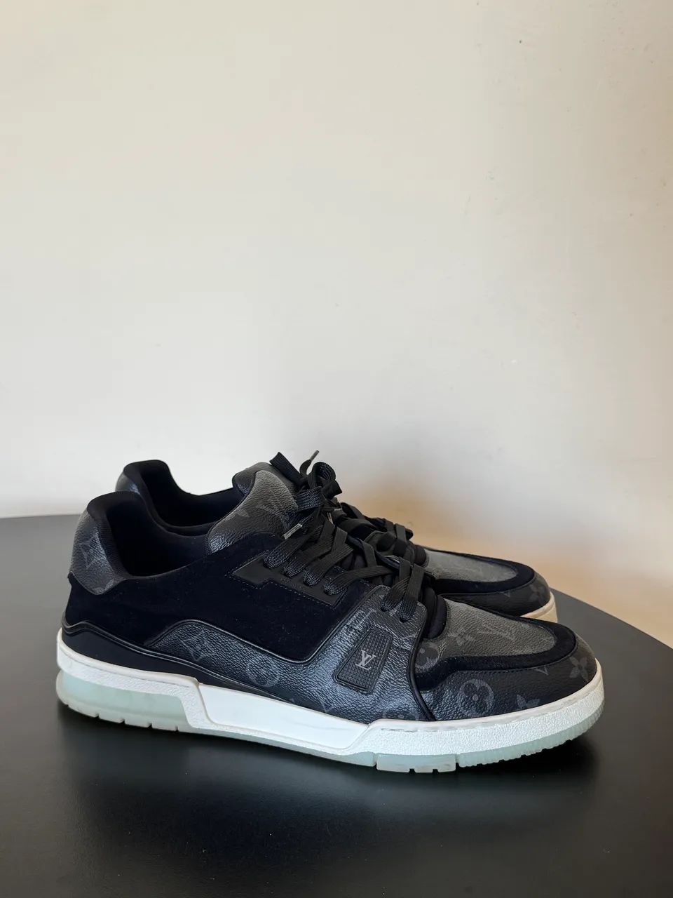 Tênis Louis Vuitton trainer black monogram original  - Foto 2
