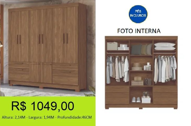 Roupeiro a pronta entrega - parcelamos sem juros 