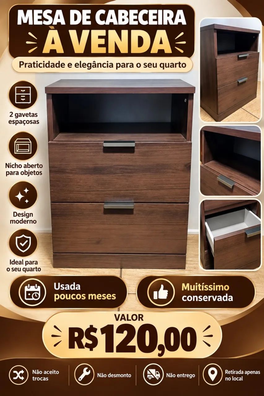 Mesa de cabeceira muito nova