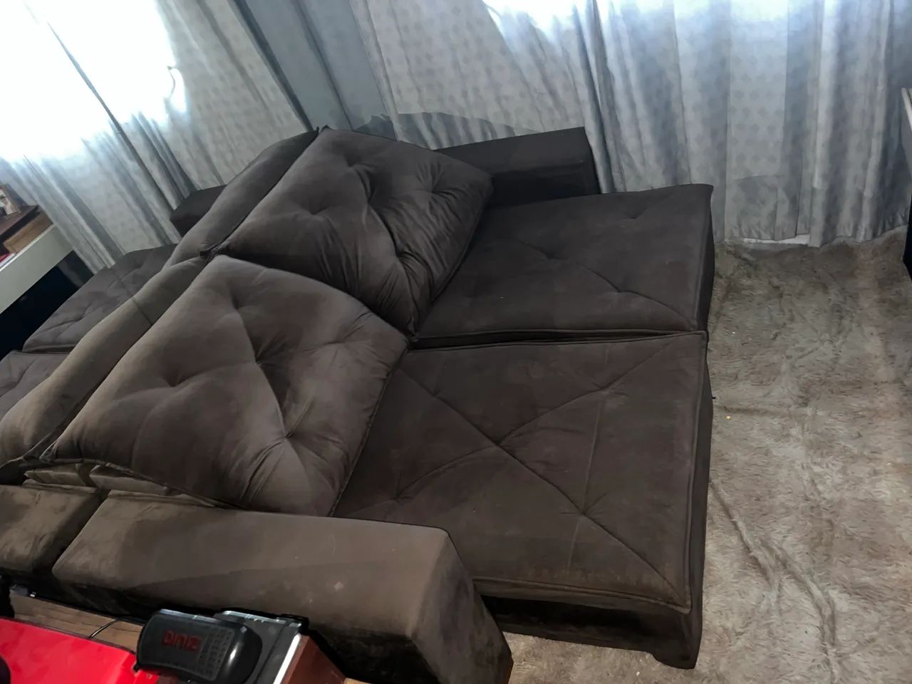 Sofá retrátil marrom  - Foto 4