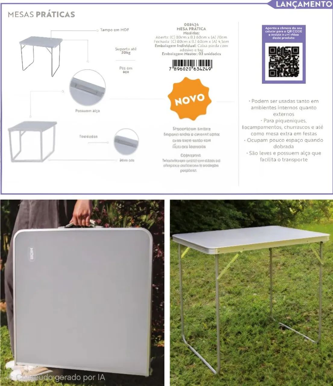 Mesa dobravel com ajuste  - Foto 5