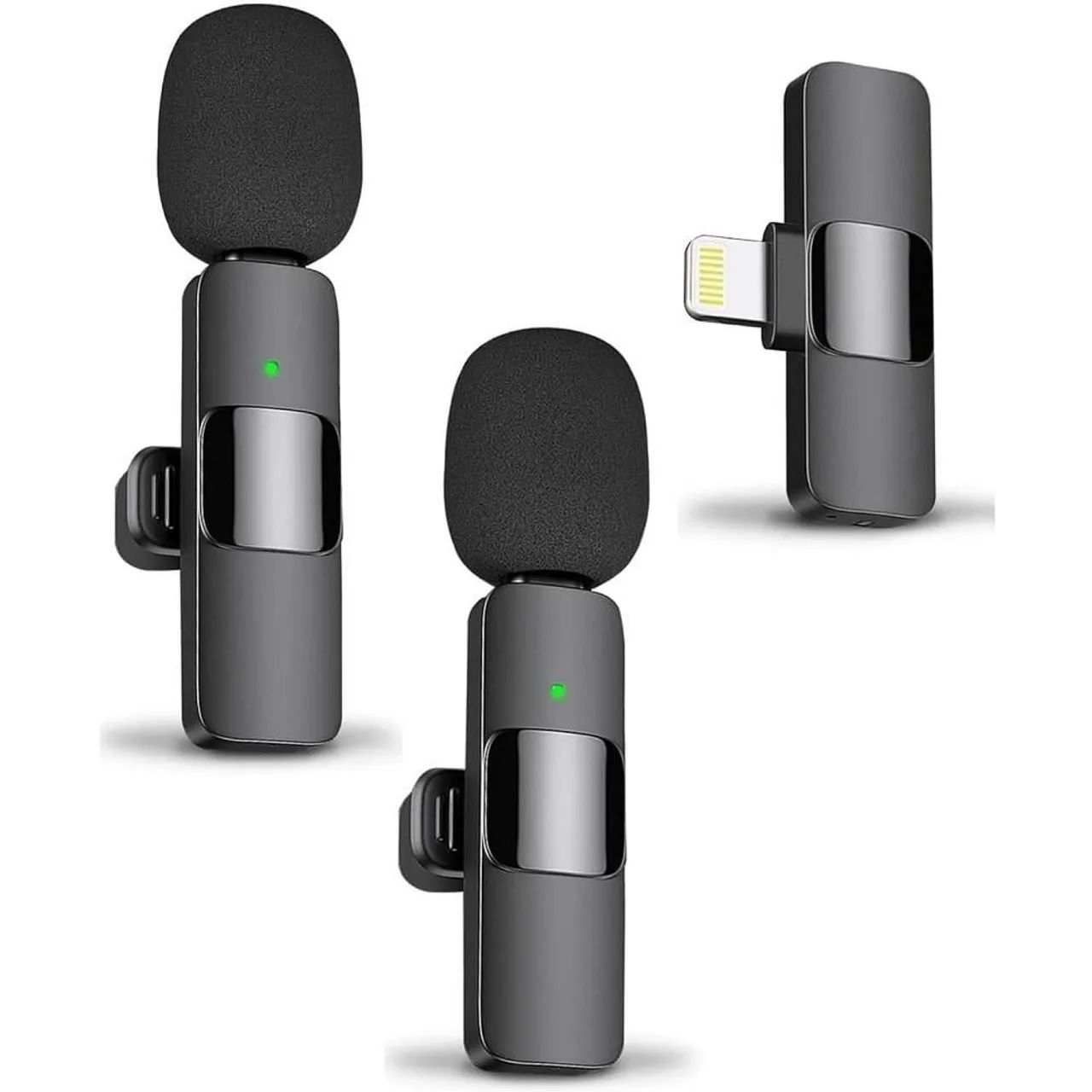 Microfone para Celular duplo 2 em 1 lapela sem fio  Vídeo e Áudio de Alta Qualidade - Foto 2