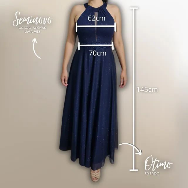 Vestido Longo Azul Marinho - Foto 3
