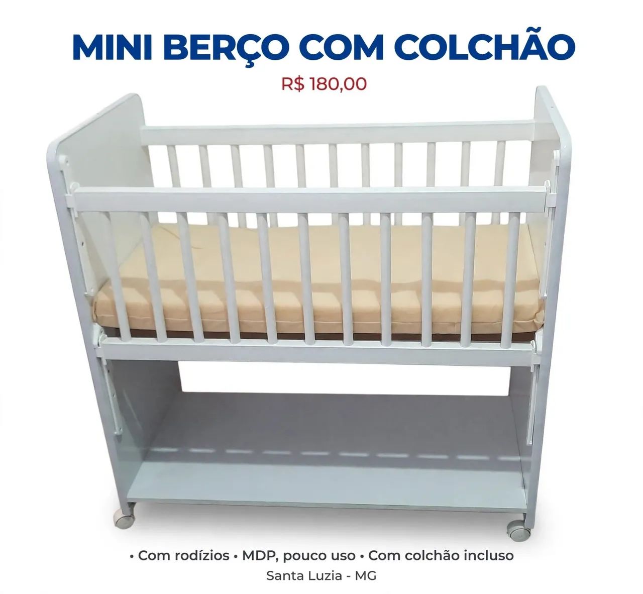 Mini berço com colchão