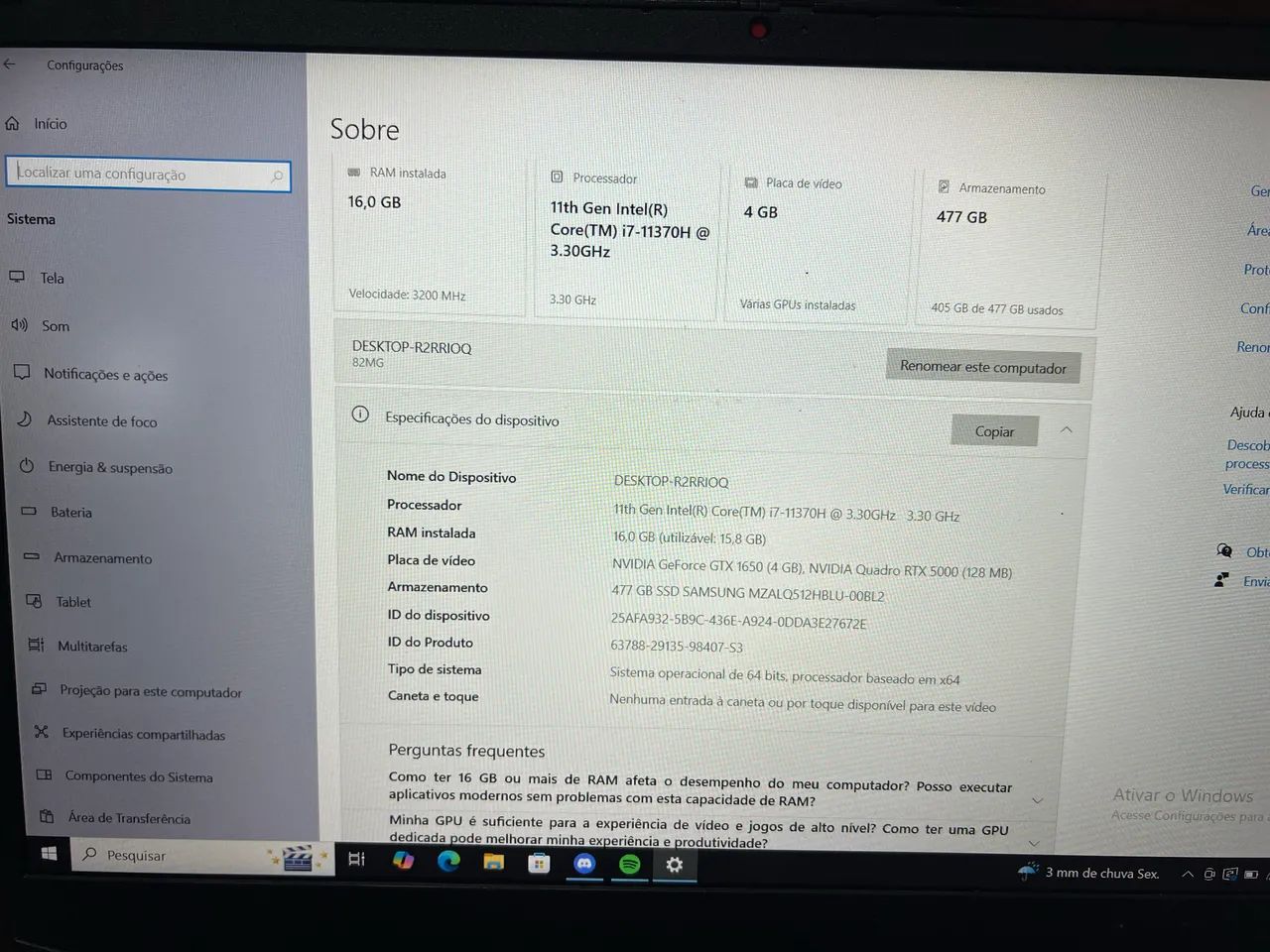 Notebook Lenovo Ideapad Gaming gtx 1650 - Foto 2