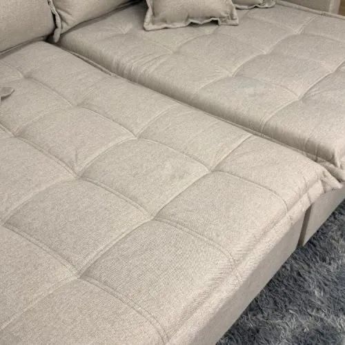Sofá Cama Retrátil Reclinável Zoe 2.20m Entrega Rápida - Foto 5