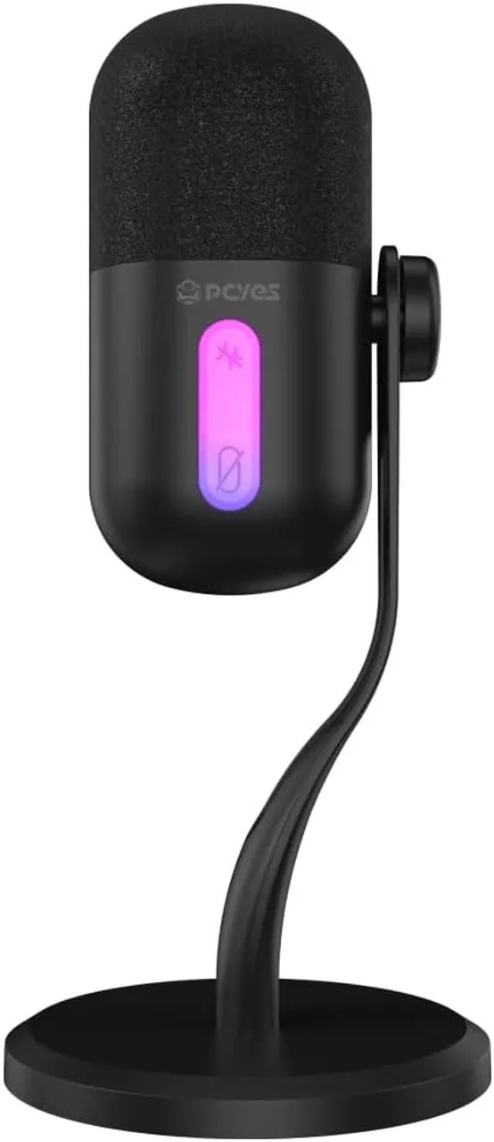MICROFONE GAMER CONDENSADOR PCYES VOLINI BLACK VULCAN RGB USB - MGVLNBV - Foto 3