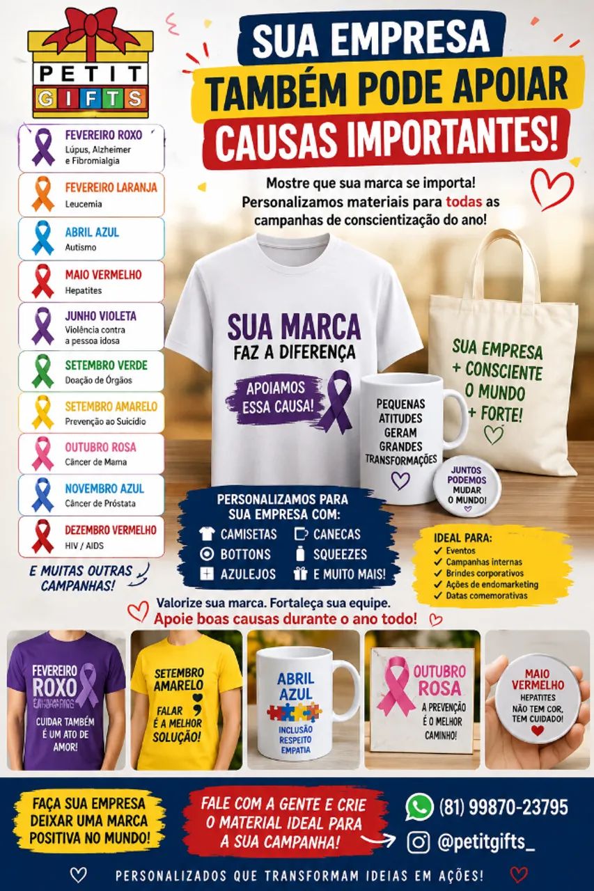 campanhas de saude  mensais Personalizados com logomarca