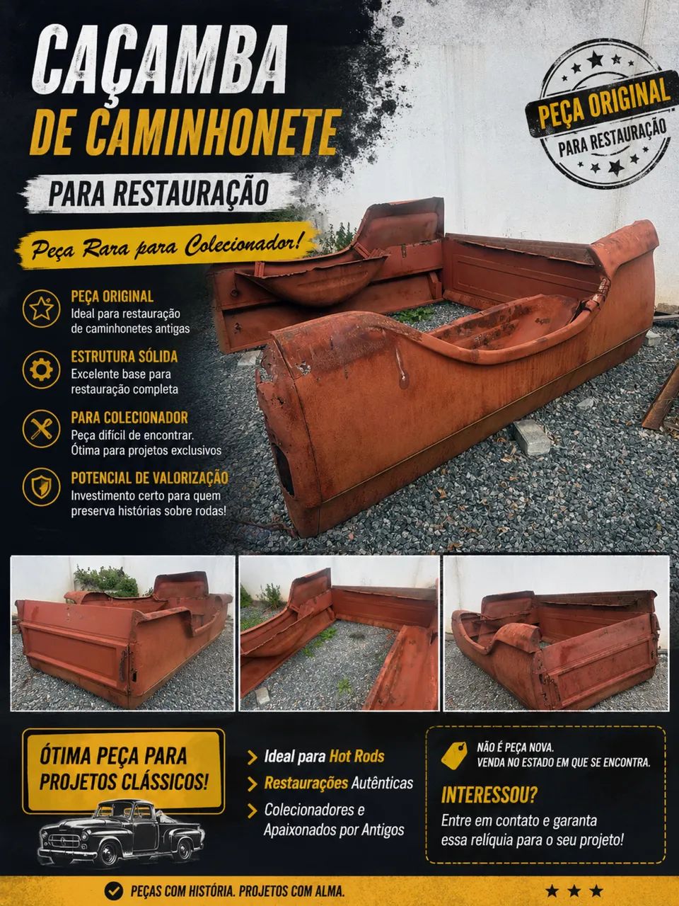 Caçamba caminhonete antiga 