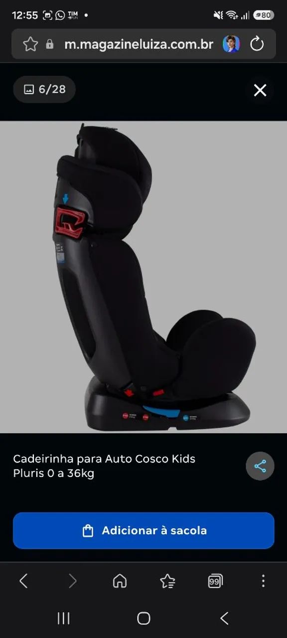 Cadeira reclinavel Cosco  0 a 36 kilos para autos - Foto 2