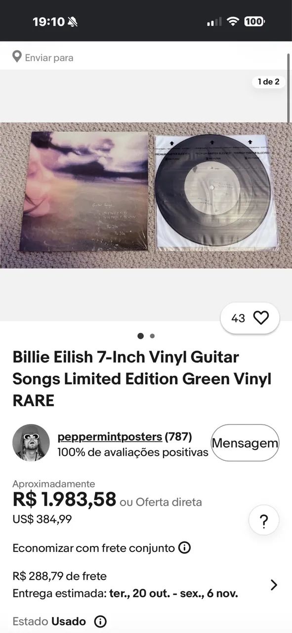 Disco de vinil raro - guitar songs  (Billie elish) - Foto 5