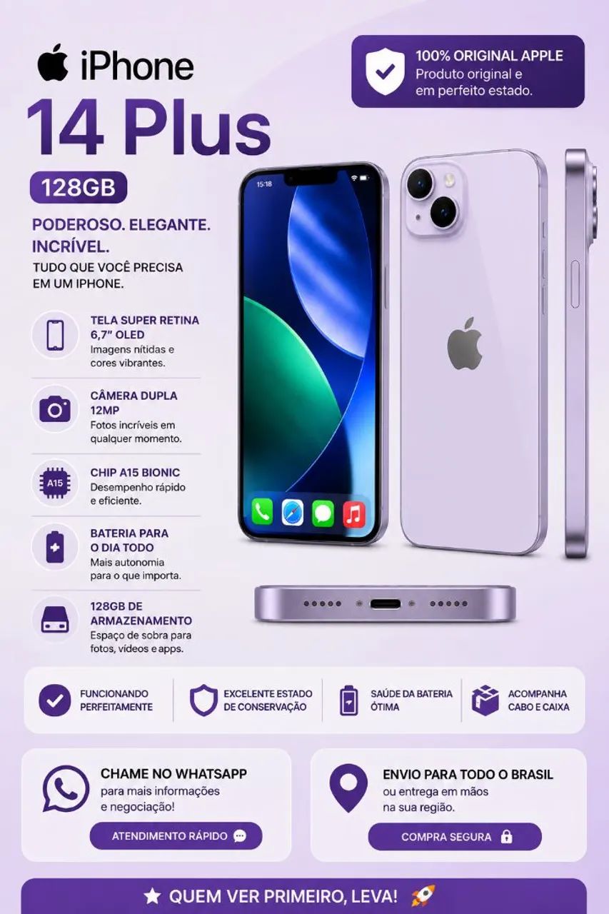 Vendo iPhone 14 plus 128GB - Foto 3