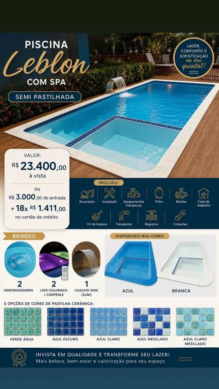Piscina 6 metros com SPA 