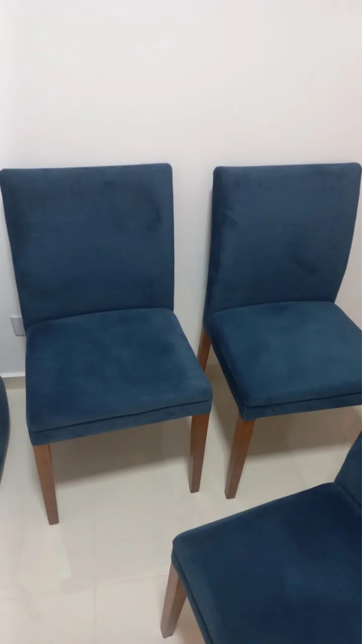 Conjunto kit de 4 cadeiras de jantar azul marinho (ou 2, 4 e 6 peças) - Foto 3