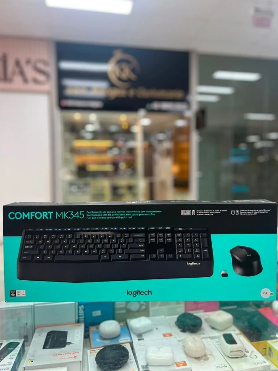 KIT DE TECLADO E MOUSE SEM FIO LOGITECH CONFORT MK345