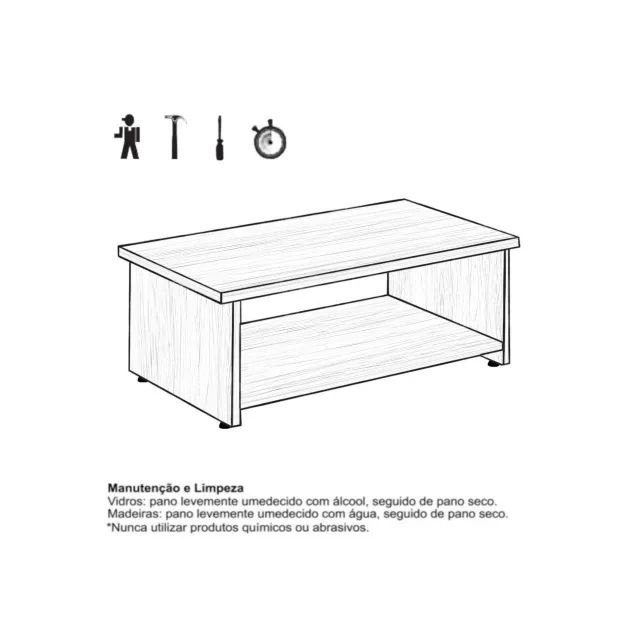 Mesa De Centro Moderna Marsala Design Sofisticado Para Sala Elegante 21429 - Foto 5